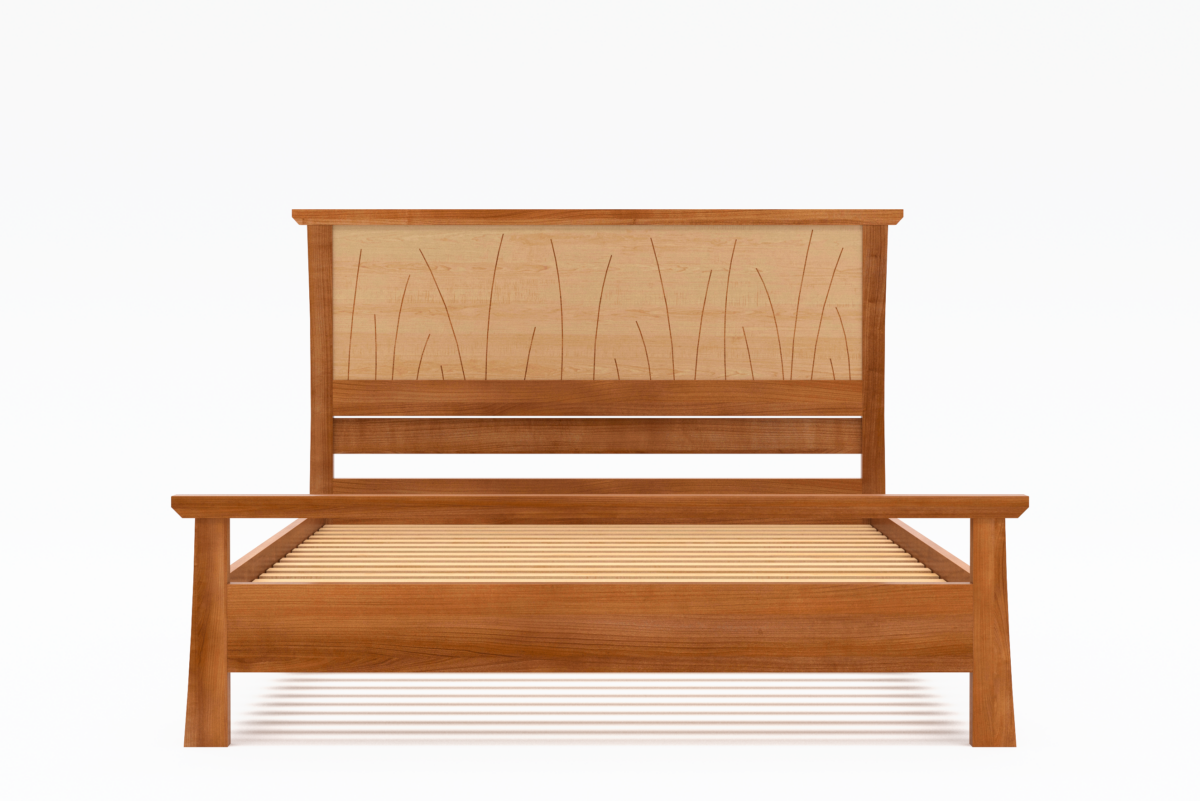 "Prairie" Bed Frame With Quilt Rail - Cherry - Image 2