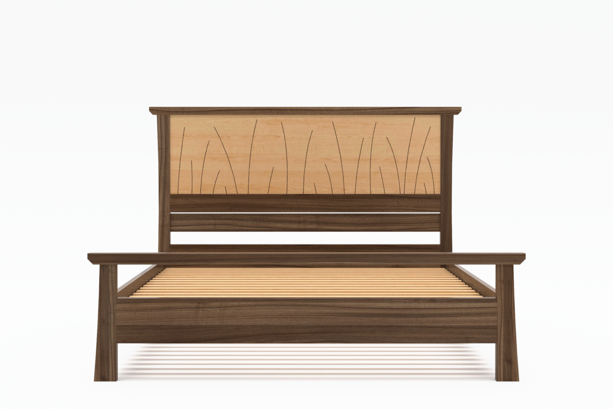 "Prairie" Bed Frame With Quilt Rail - Walnut - Image 2