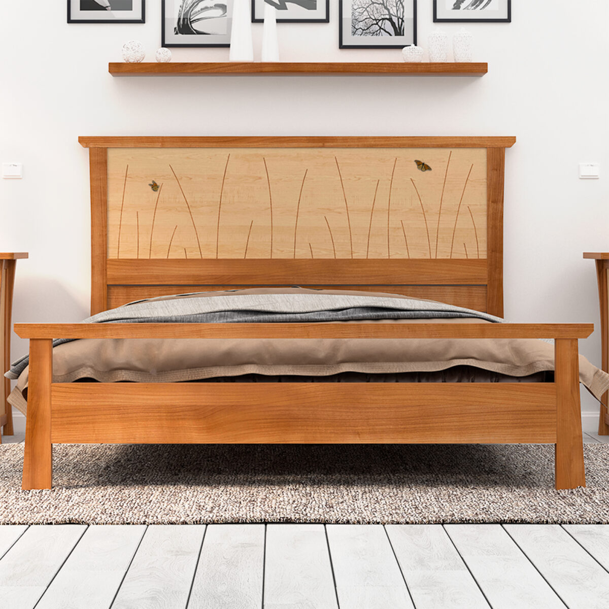 "Butterfly" Bed Frame With Quilt Rail - Image 4